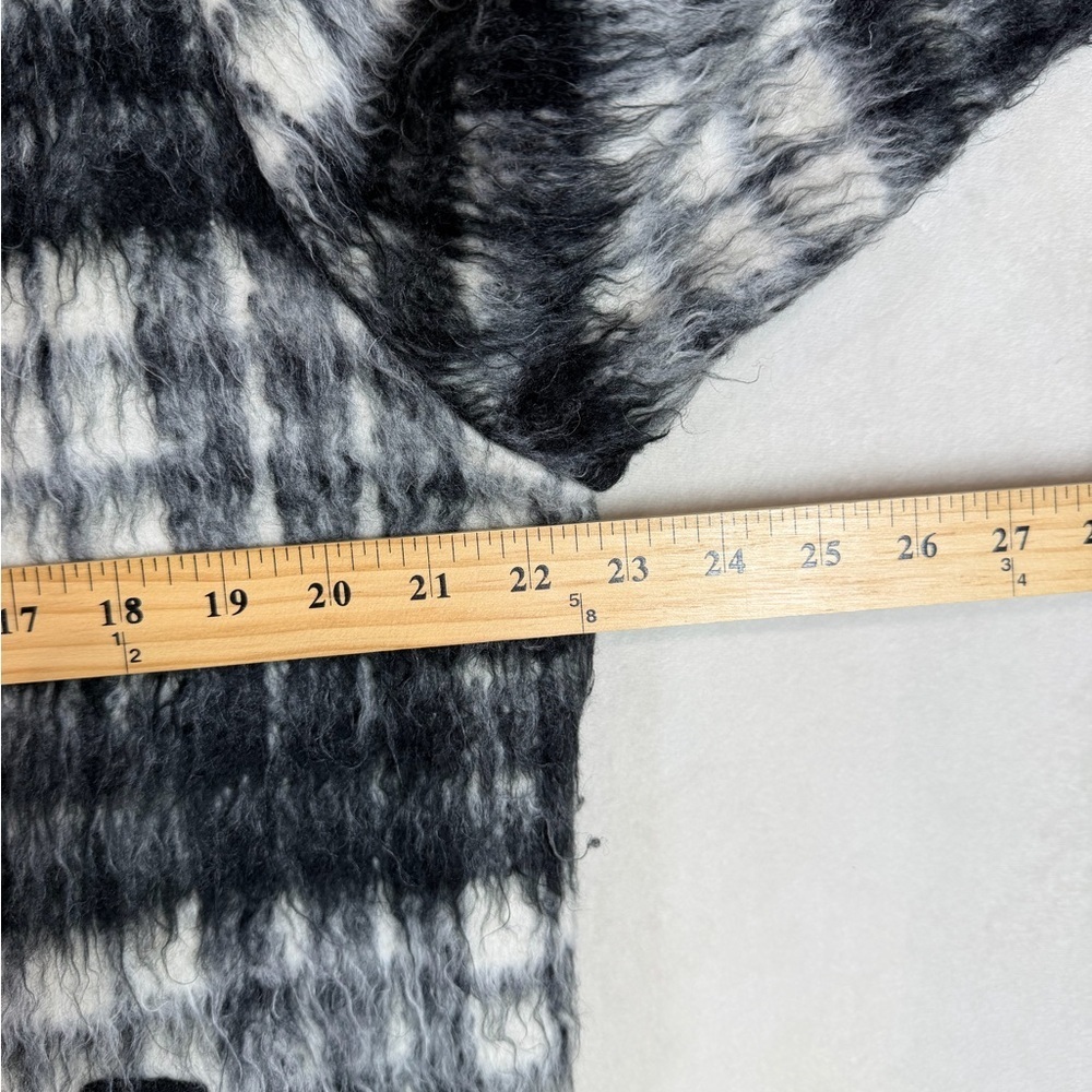 Free People Wool Blend Mohair Boho Shaggy Sherpa Bomber Cream Faux Fur Jacket - Picture 7 of 14